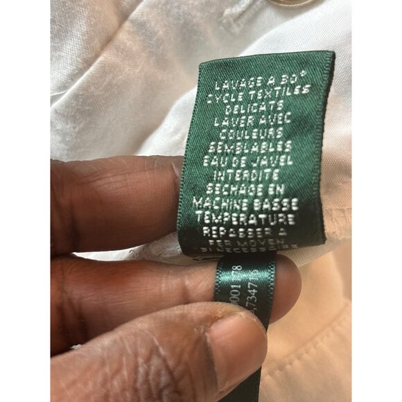 Ralph Lauren White Cotton Blend Womens Straight Leg Pants Size 8 - Picture 10 of 10